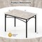 Metal Sintered Stone Dining Table with Marble Top and Rounded Corners